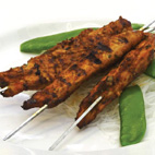 Photo of Chicken Kebabs, snow peas and rice noodles