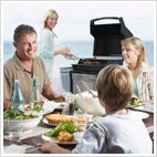 family barbecuing